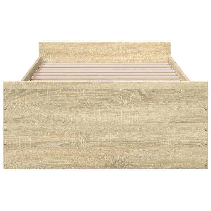sengeramme med skuffer 90x200 cm konstrueret træ sonoma-eg