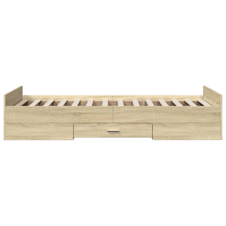sengeramme med skuffer 90x190 cm konstrueret træ sonoma-eg