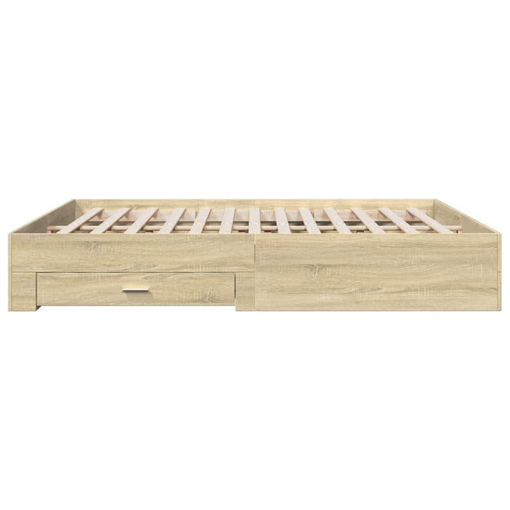 sengeramme med skuffer 180x200 cm konstrueret træ sonoma-eg