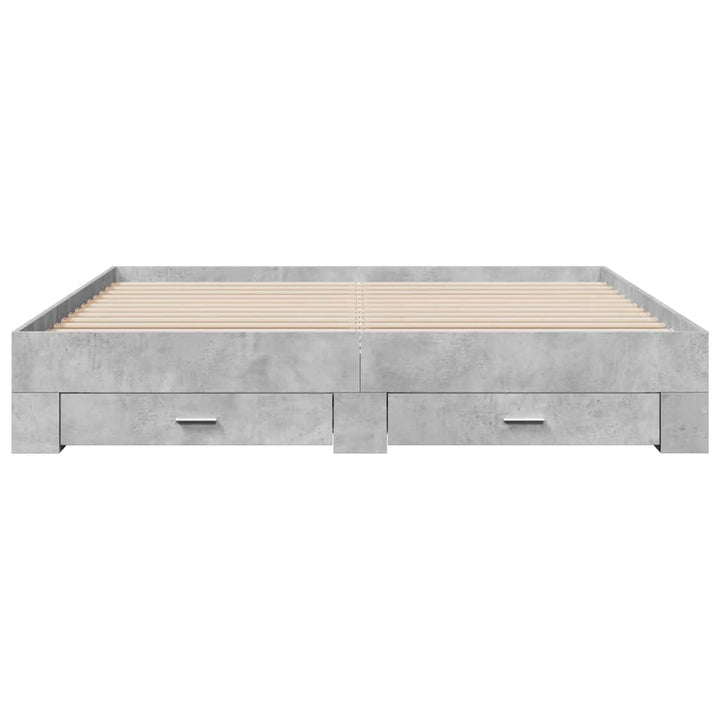 sengeramme med skuffer 180x200 cm konstrueret træ betongrå