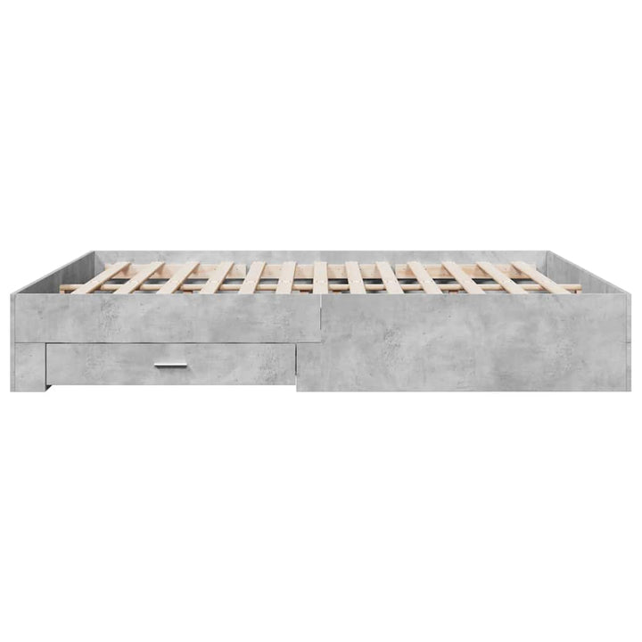 sengeramme med skuffer 180x200 cm konstrueret træ betongrå