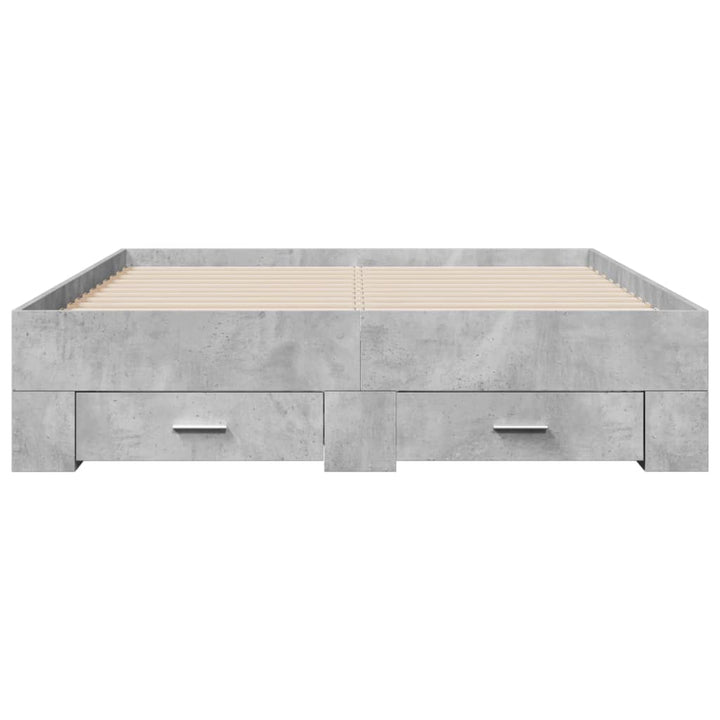 sengeramme med skuffer 120x200 cm konstrueret træ betongrå