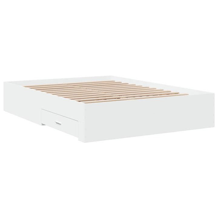 sengeramme med skuffer 120x190 cm konstrueret træ hvid