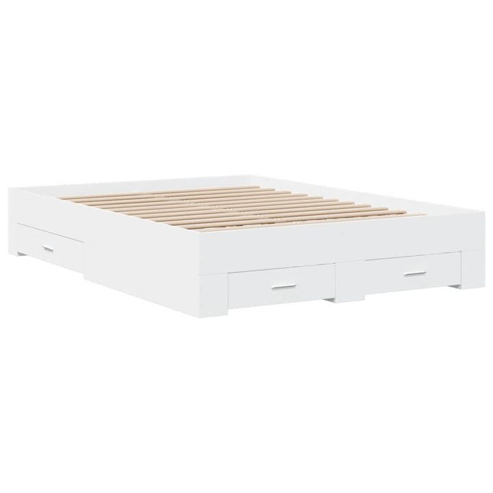 sengeramme med skuffer 120x190 cm konstrueret træ hvid