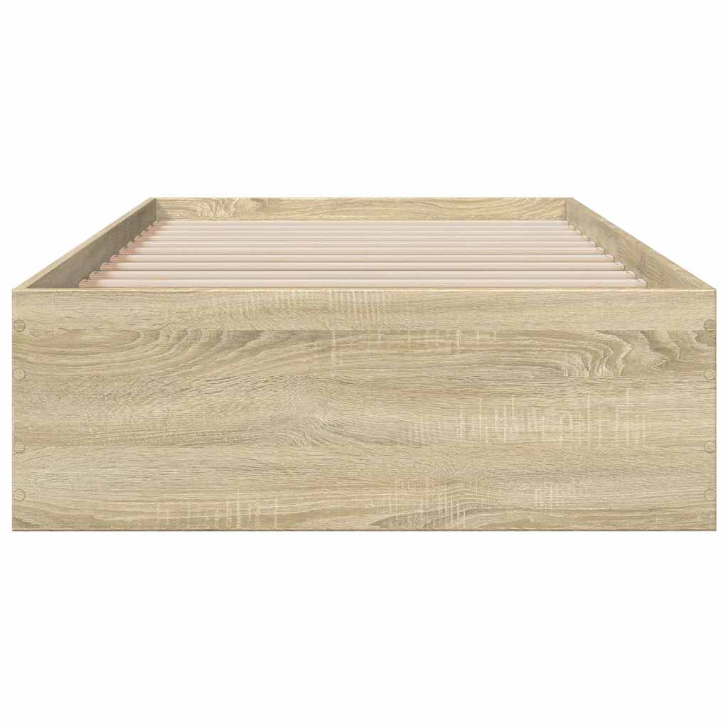 sengeramme med skuffer 100x200 cm konstrueret træ sonoma-eg