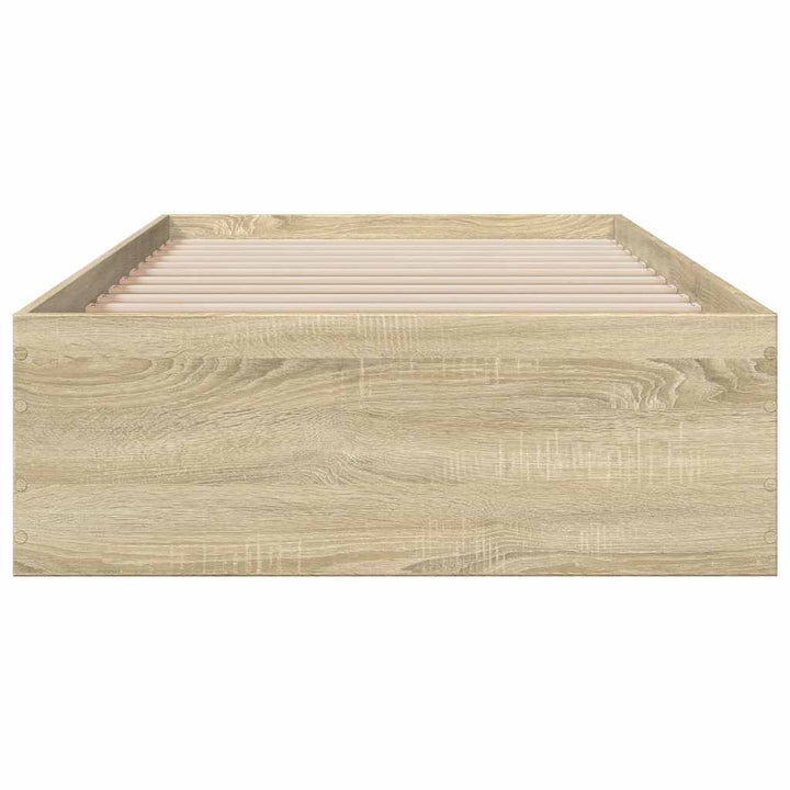 sengeramme med skuffer 100x200 cm konstrueret træ sonoma-eg