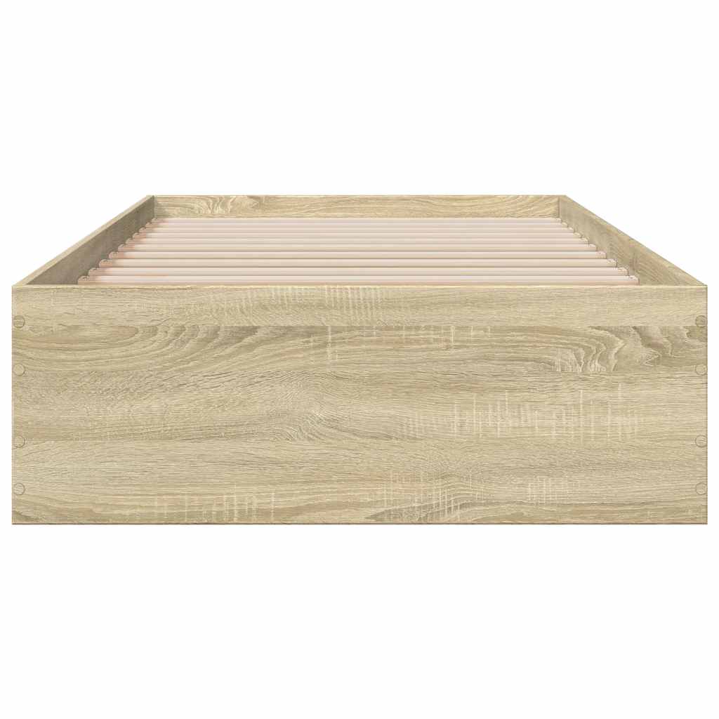 sengeramme med skuffer 100x200 cm konstrueret træ sonoma-eg