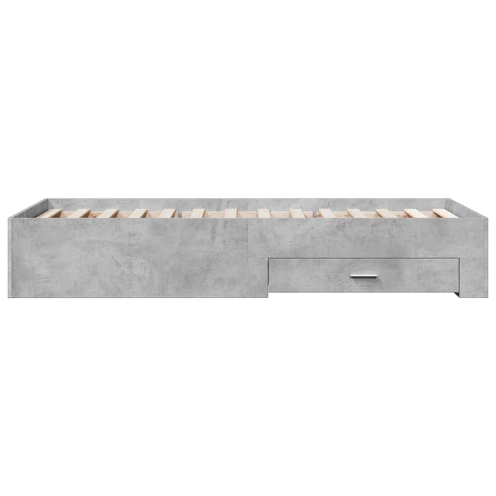 sengeramme med skuffer 100x200 cm konstrueret træ betongrå