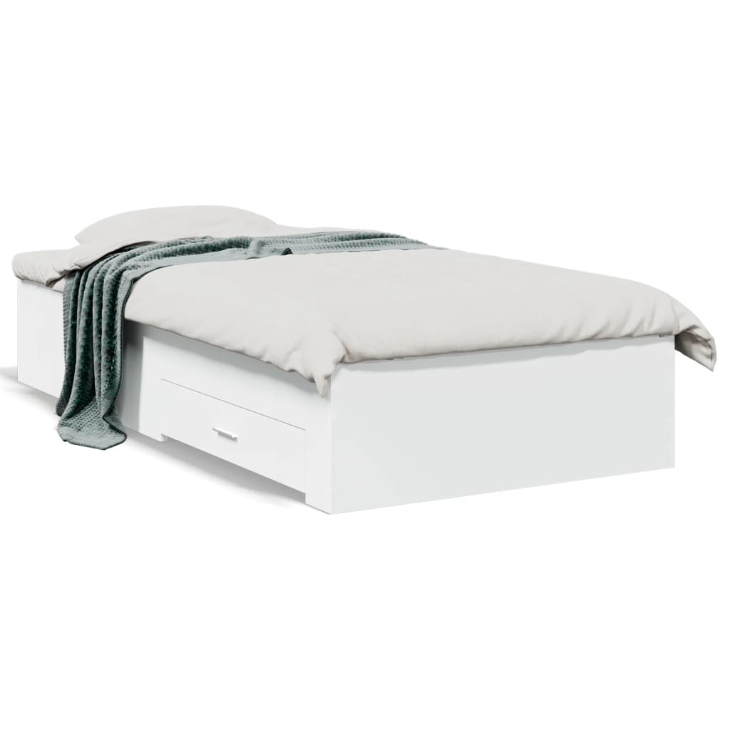 sengeramme 90x200 cm konstrueret træ hvid