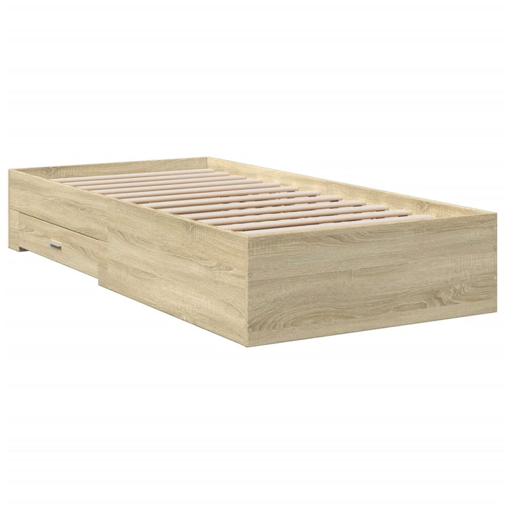 sengeramme med skuffer 90x200 cm konstrueret træ sonoma-eg
