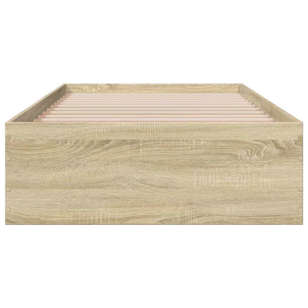 sengeramme med skuffer 90x200 cm konstrueret træ sonoma-eg