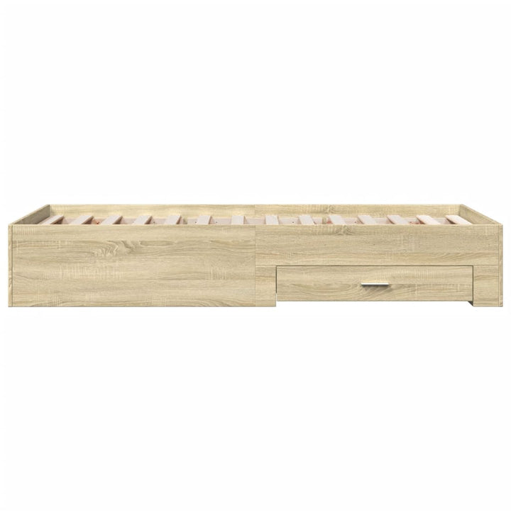 sengeramme med skuffer 90x200 cm konstrueret træ sonoma-eg