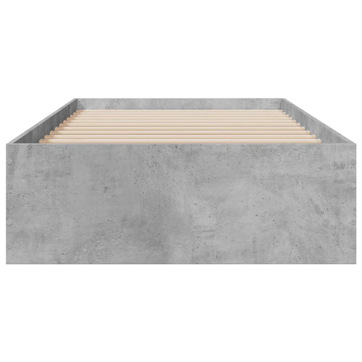 sengeramme med skuffer 90x200 cm konstrueret træ betongrå