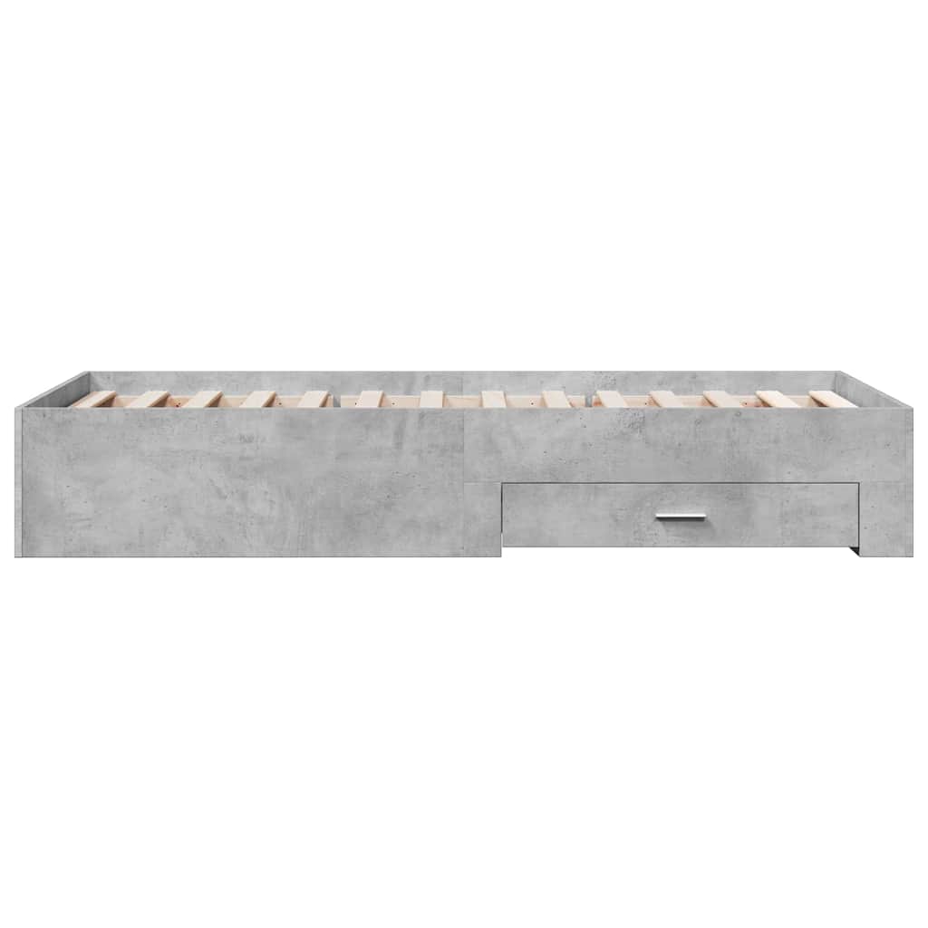 sengeramme med skuffer 90x200 cm konstrueret træ betongrå