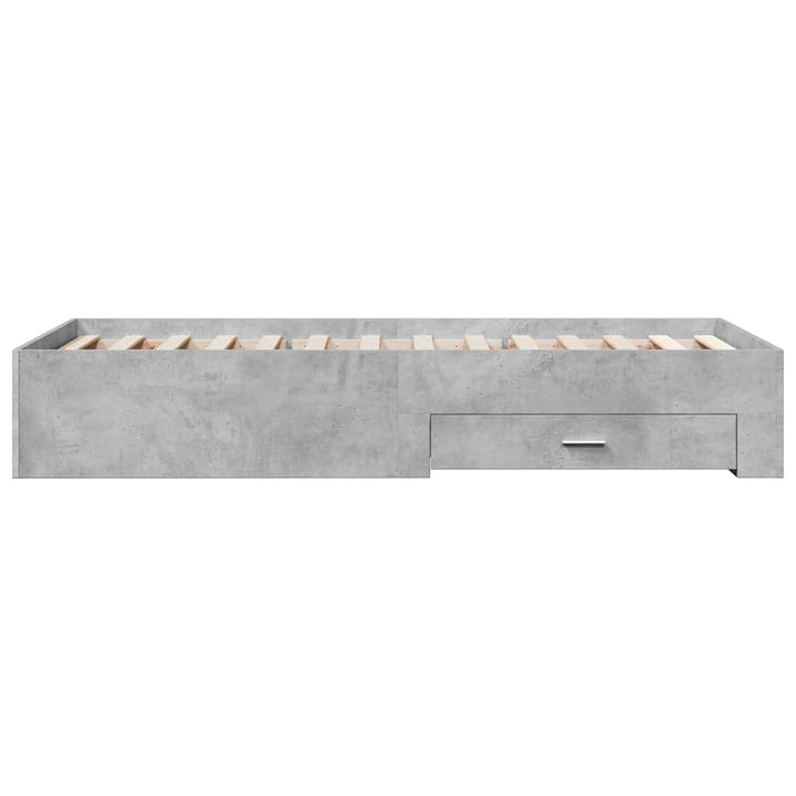 sengeramme med skuffer 90x200 cm konstrueret træ betongrå