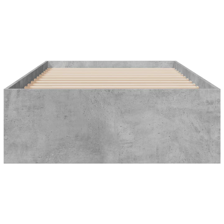 sengeramme med skuffer 90x190 cm konstrueret træ betongrå