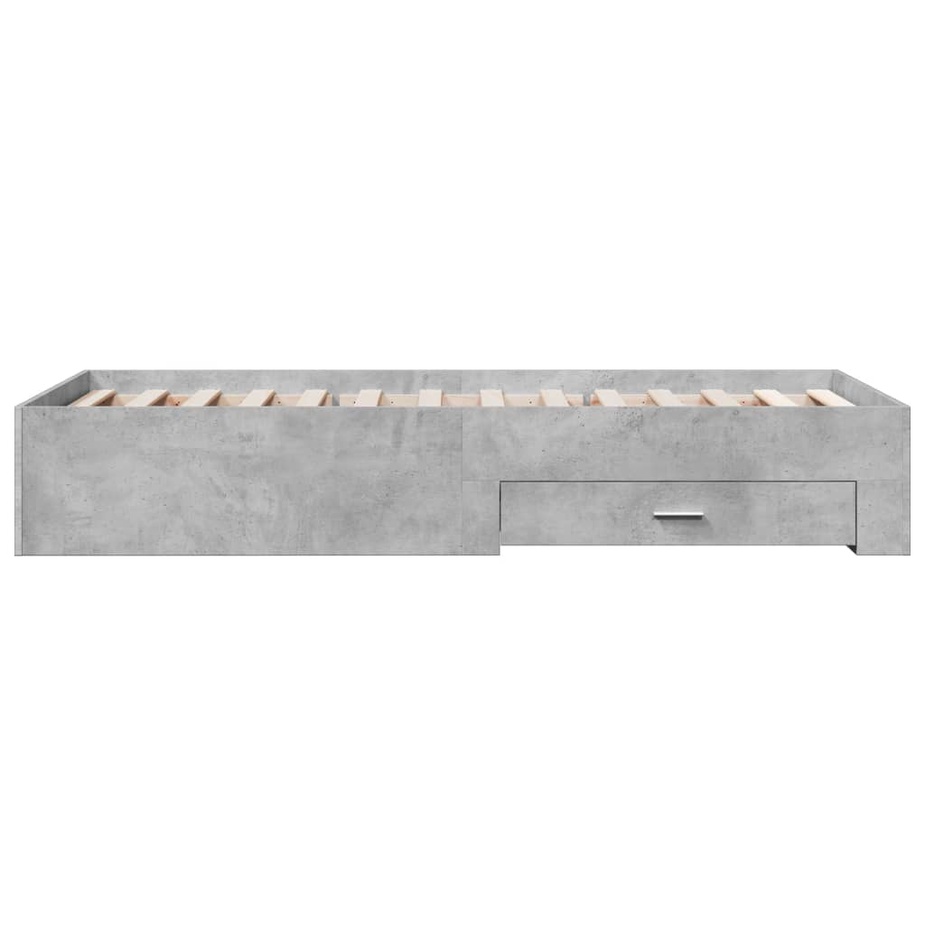 sengeramme med skuffer 90x190 cm konstrueret træ betongrå
