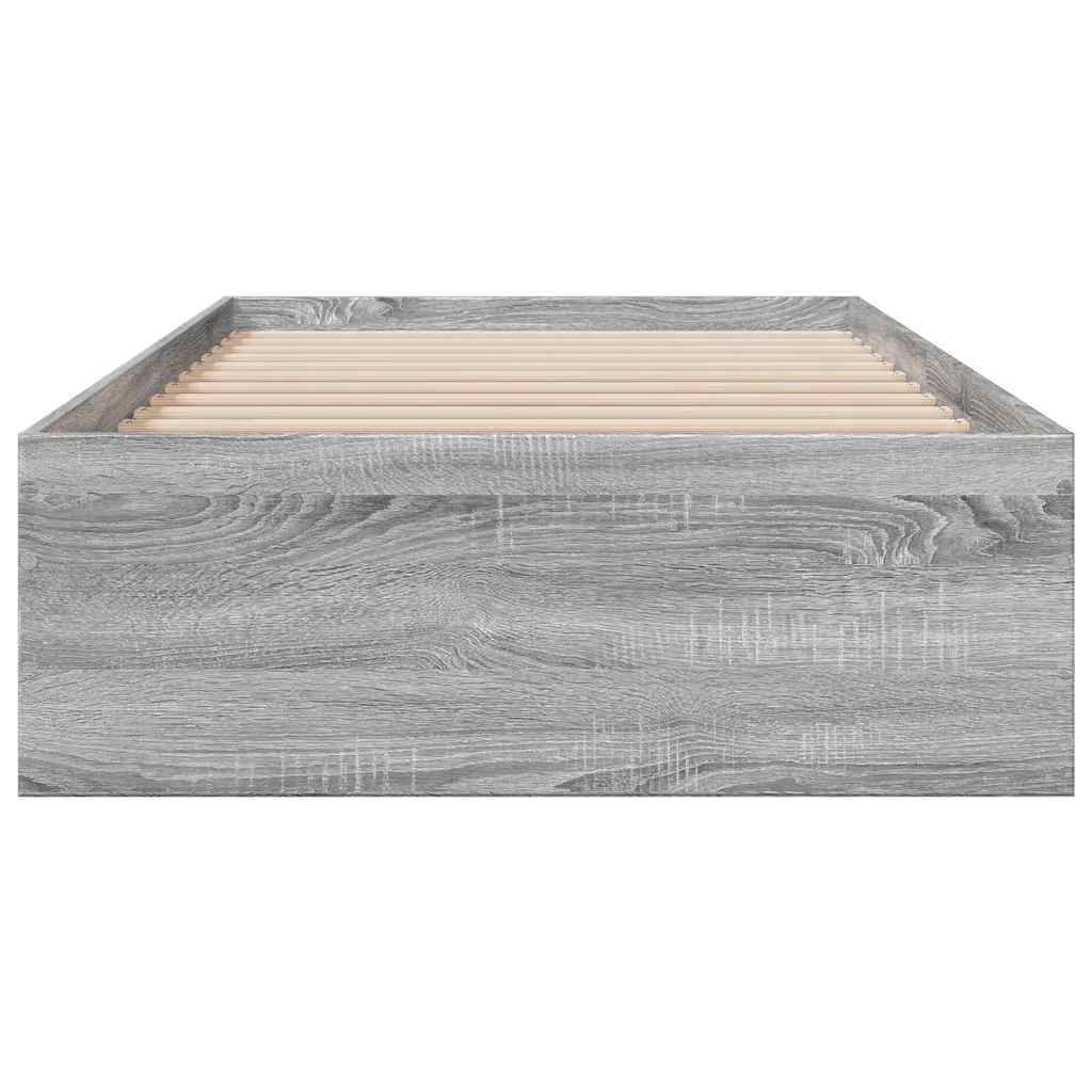 sengeramme med skuffer 90x190 cm konstrueret træ grå sonoma-eg