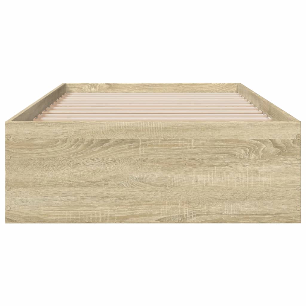sengeramme med skuffer 75x190 cm konstrueret træ sonoma-eg