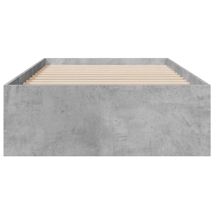 sengeramme med skuffer 75x190 cm konstrueret træ betongrå