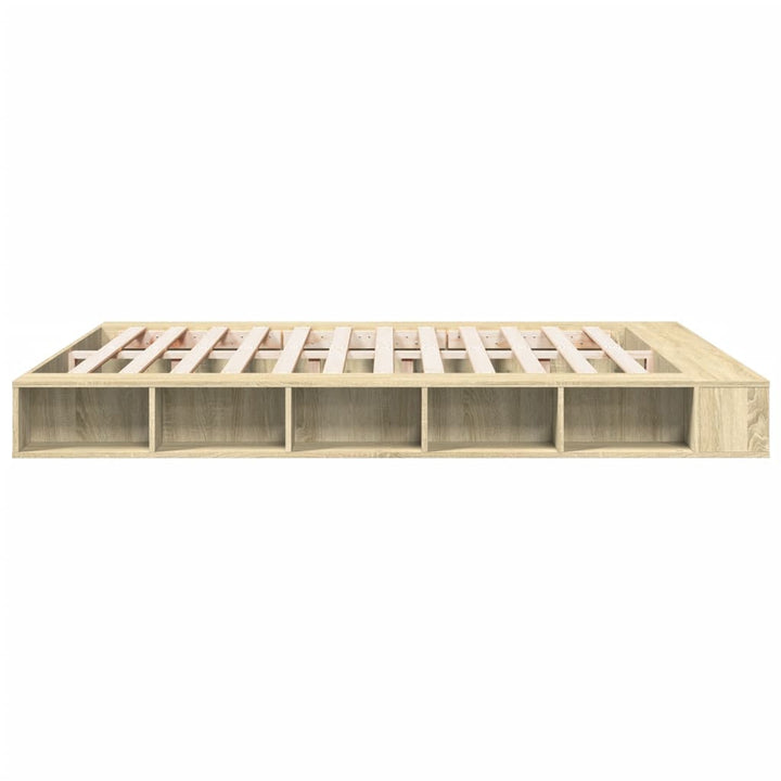 sengestel 200x200 cm konstrueret træ sonoma-eg