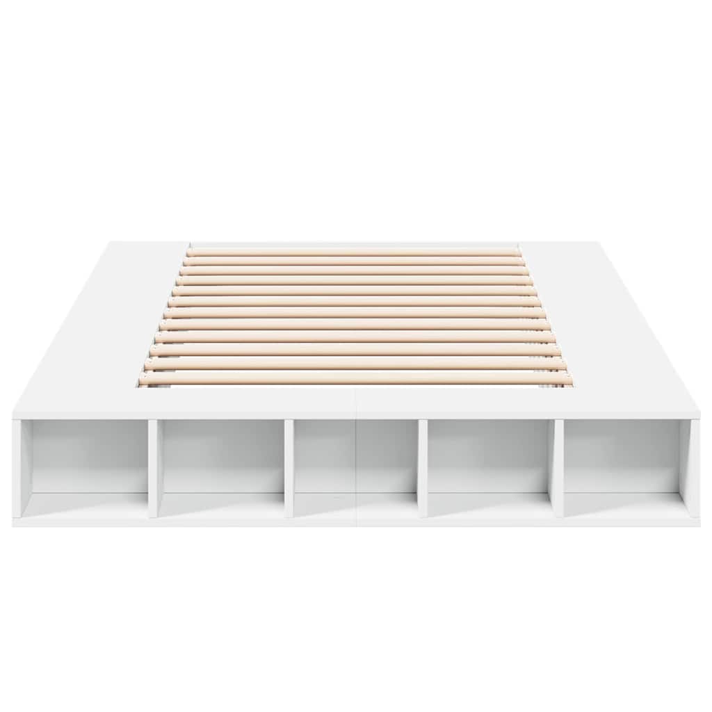 sengestel 135x190 cm konstrueret træ hvid