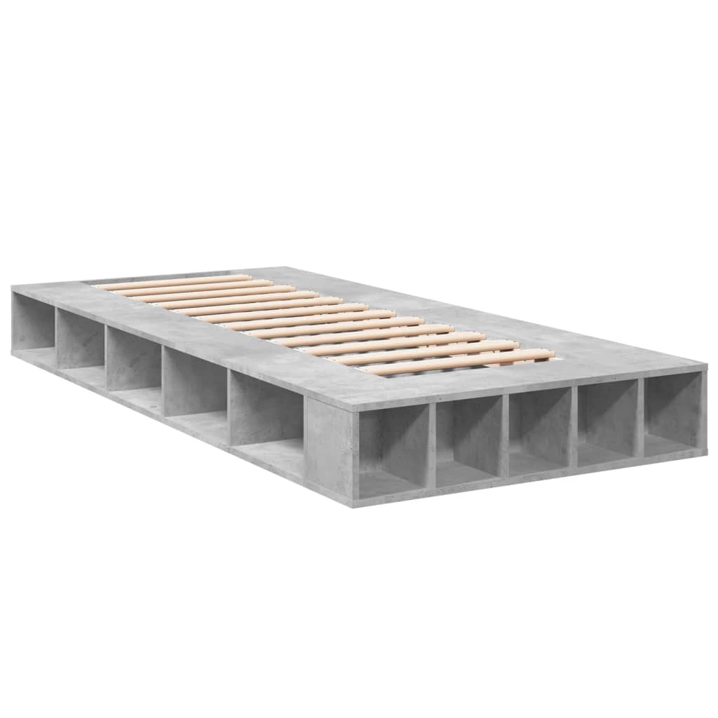 sengeramme 100x200 cm konstrueret træ betongrå