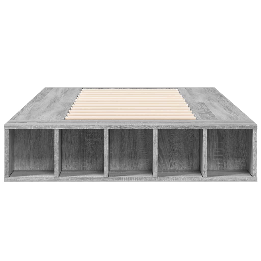 sengeramme 100x200 cm konstrueret træ grå sonoma-eg
