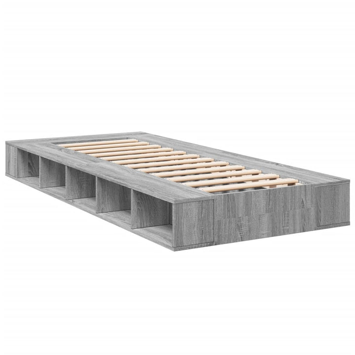 sengeramme 100x200 cm konstrueret træ grå sonoma-eg