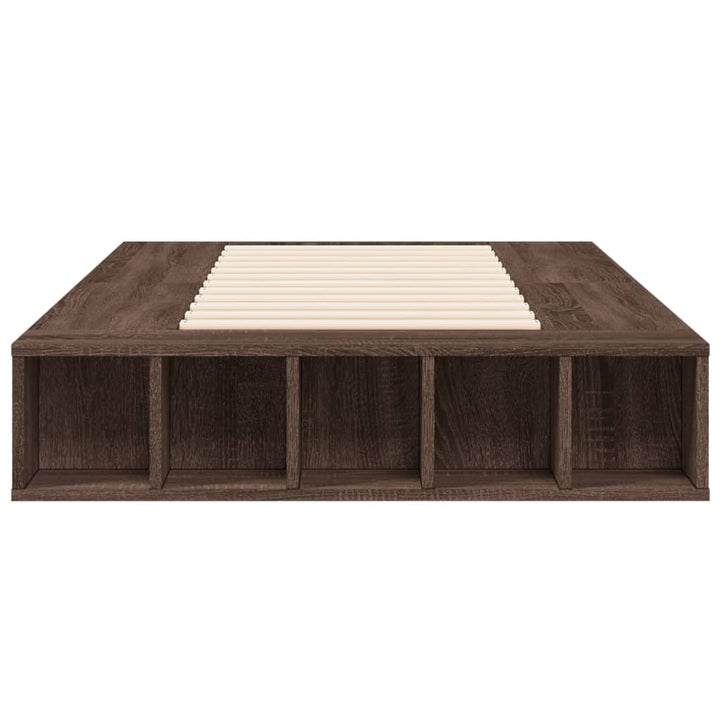 sengeramme 100x200 cm konstrueret træ brun egetræsfarve