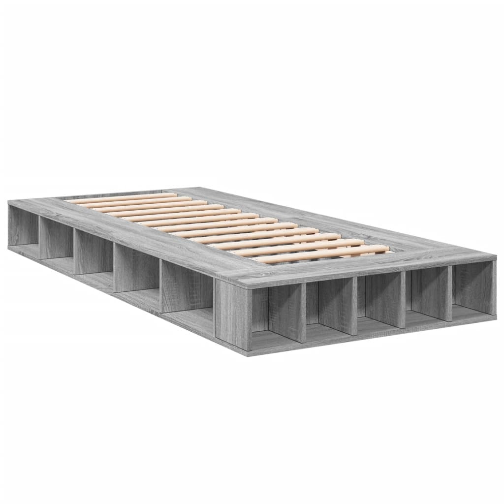 sengeramme 90x200 cm konstrueret træ grå sonoma-eg