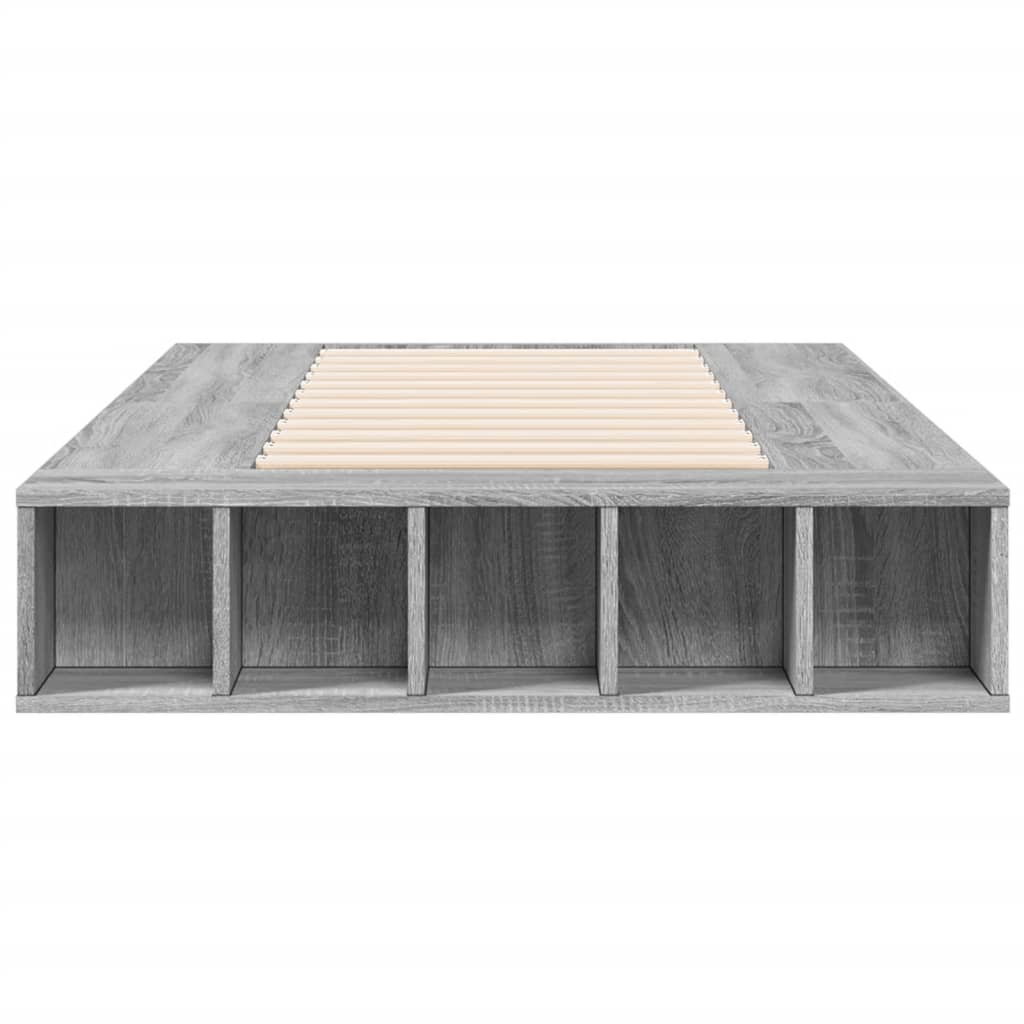 sengeramme 90x200 cm konstrueret træ grå sonoma-eg