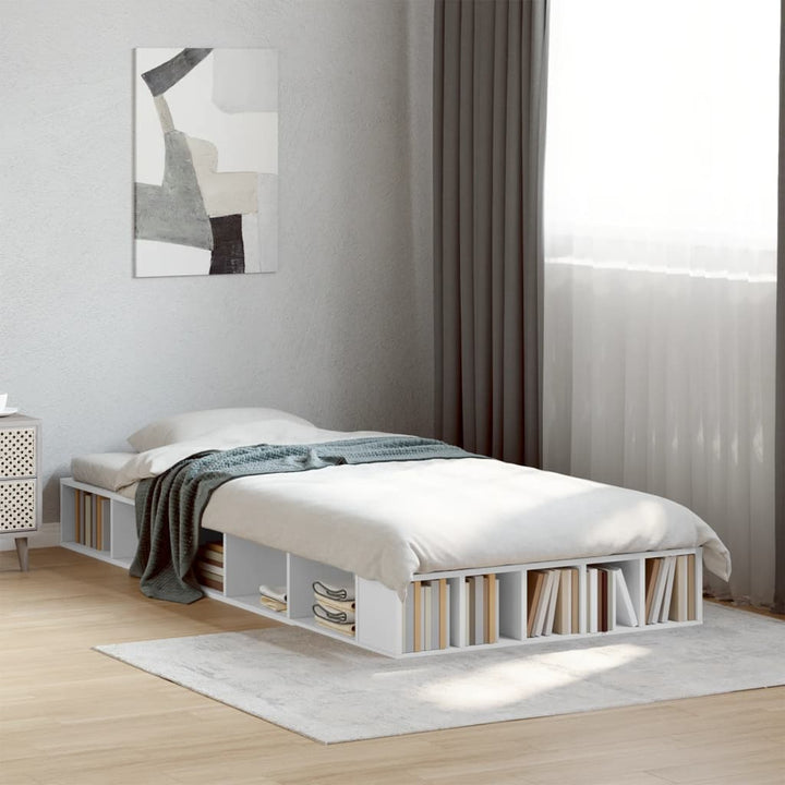 sengeramme 90x190 cm konstrueret træ hvid