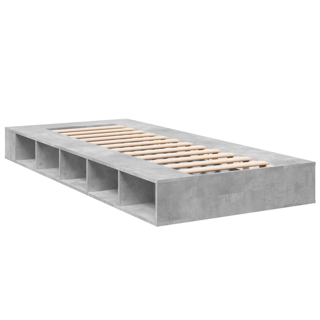 sengeramme 90x190 cm konstrueret træ betongrå