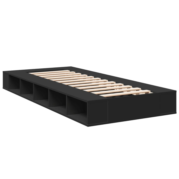 sengeramme 75x190 cm konstrueret træ sort