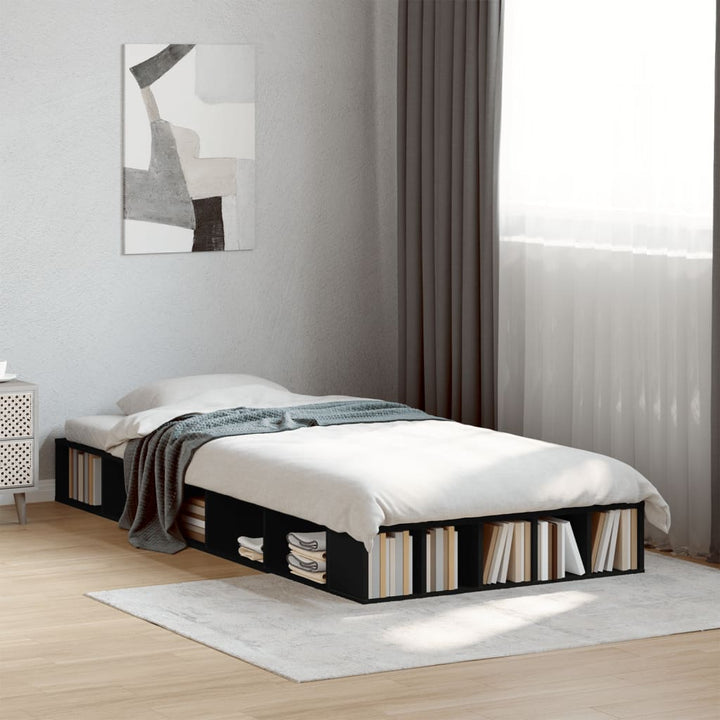 sengeramme 75x190 cm konstrueret træ sort