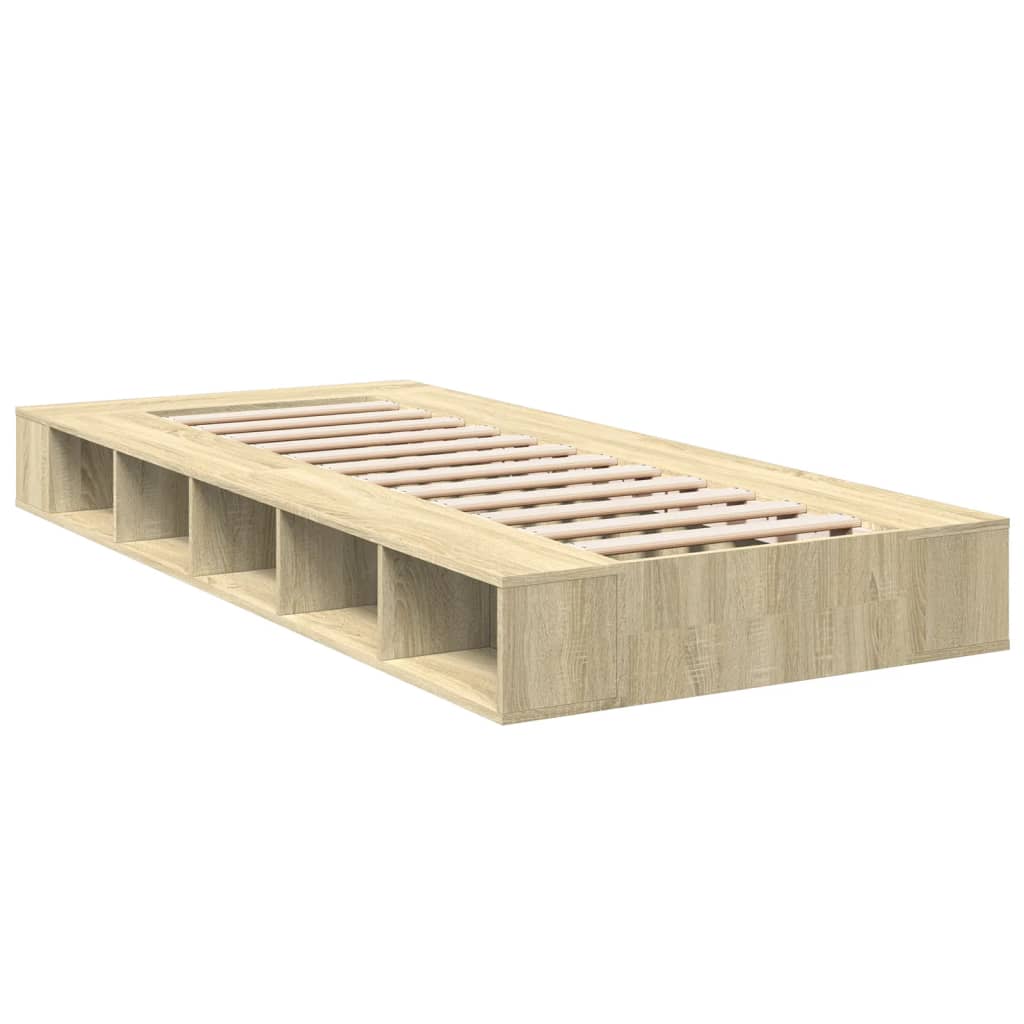 sengeramme 75x190 cm konstrueret træ sonoma-eg