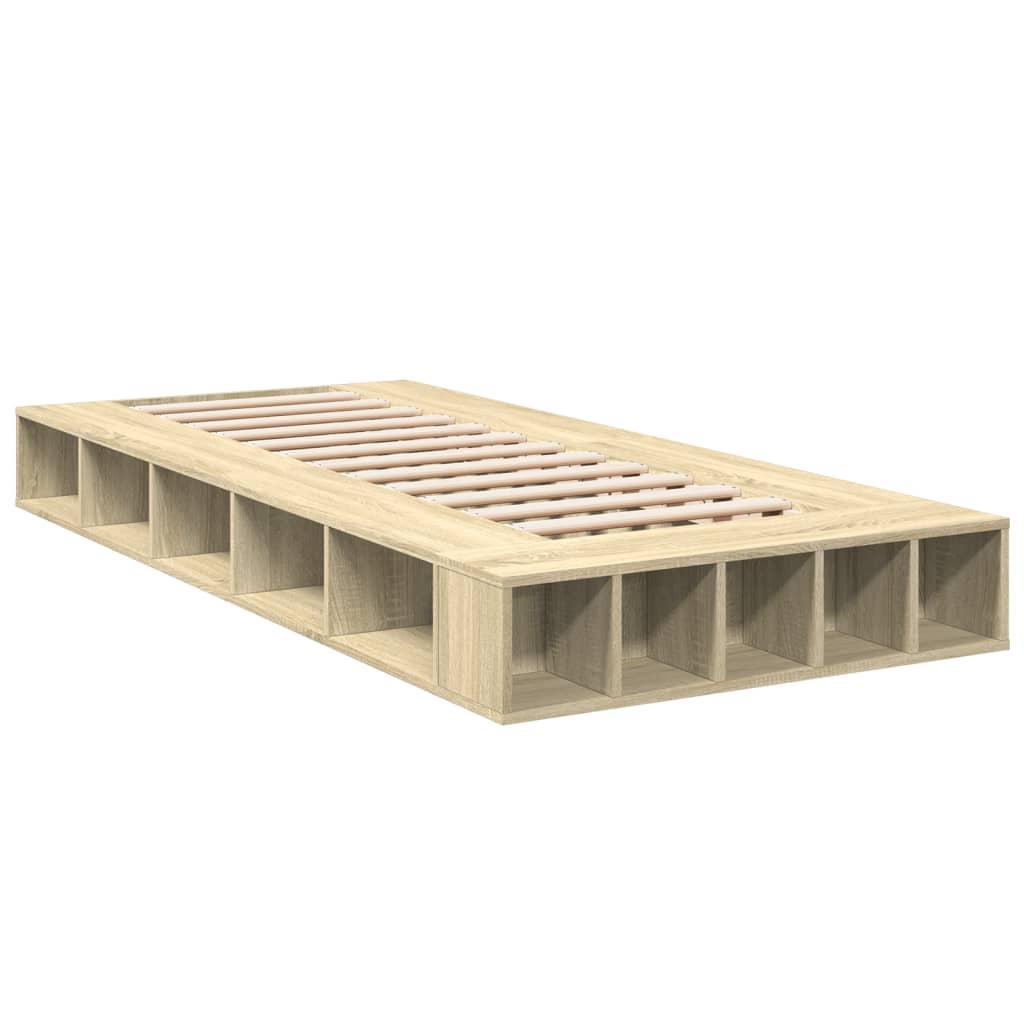 sengeramme 75x190 cm konstrueret træ sonoma-eg
