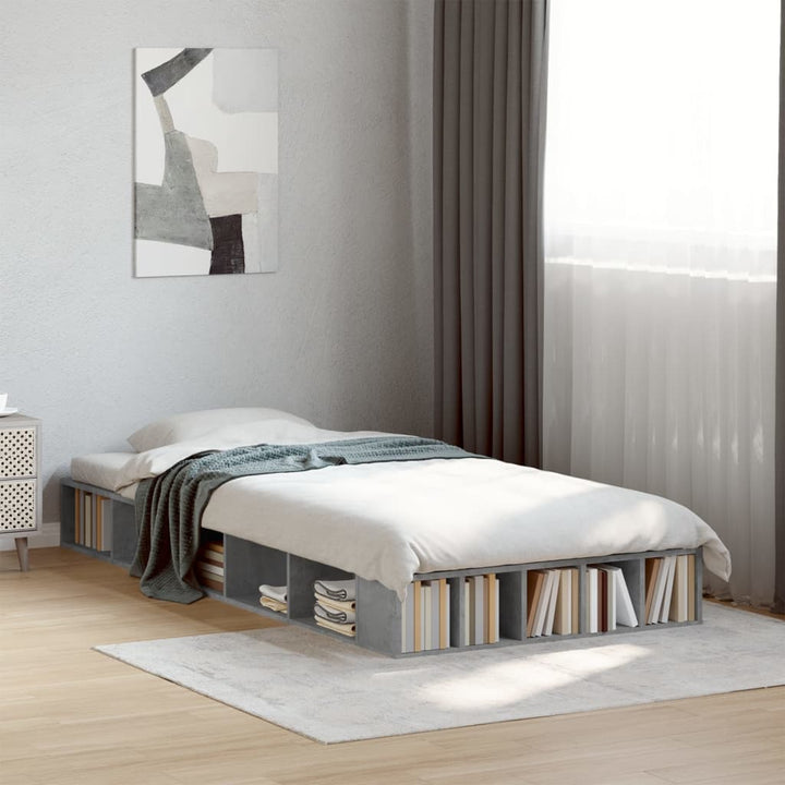 sengeramme 75x190 cm konstrueret træ betongrå