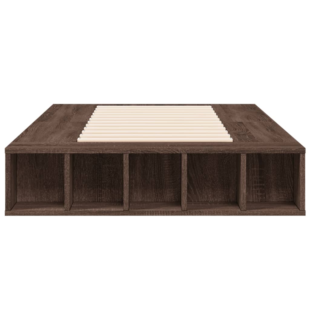 sengeramme 75x190 cm konstrueret træ brun egetræsfarve