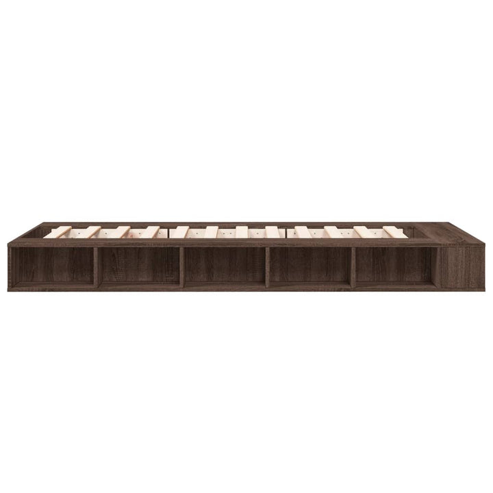 sengeramme 75x190 cm konstrueret træ brun egetræsfarve