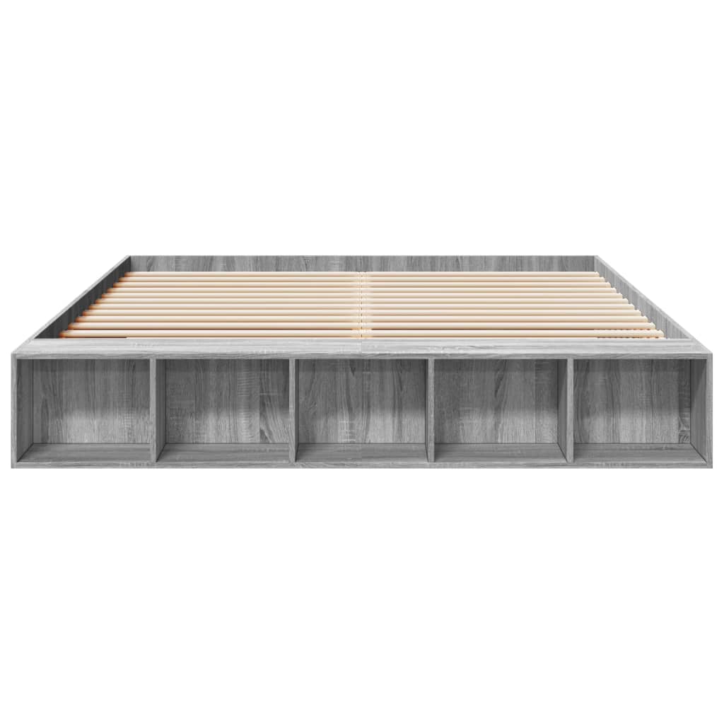 sengestel 200x200 cm konstrueret træ grå sonoma-eg