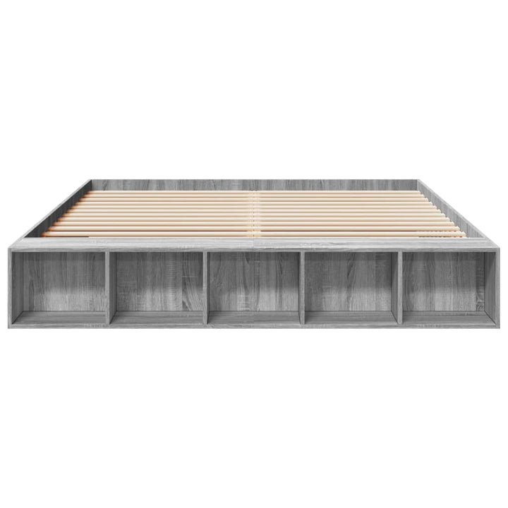 sengestel 200x200 cm konstrueret træ grå sonoma-eg