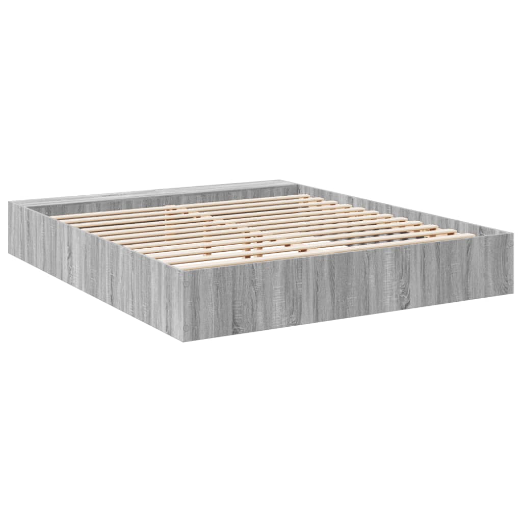 sengestel 200x200 cm konstrueret træ grå sonoma-eg