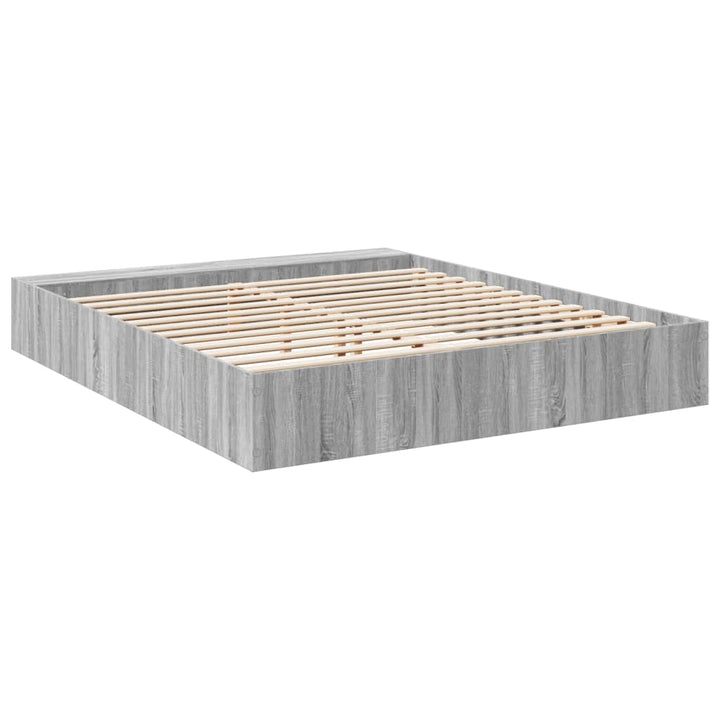 sengestel 200x200 cm konstrueret træ grå sonoma-eg