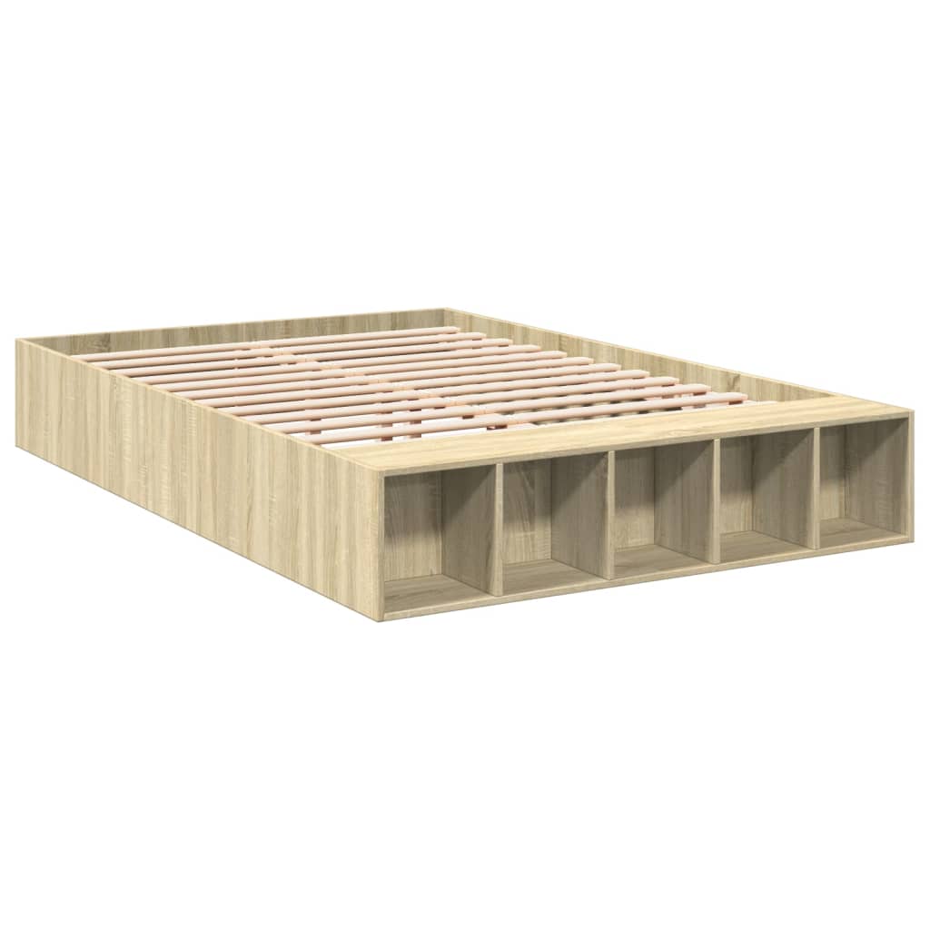 sengestel 120x190 cm konstrueret træ sonoma-eg