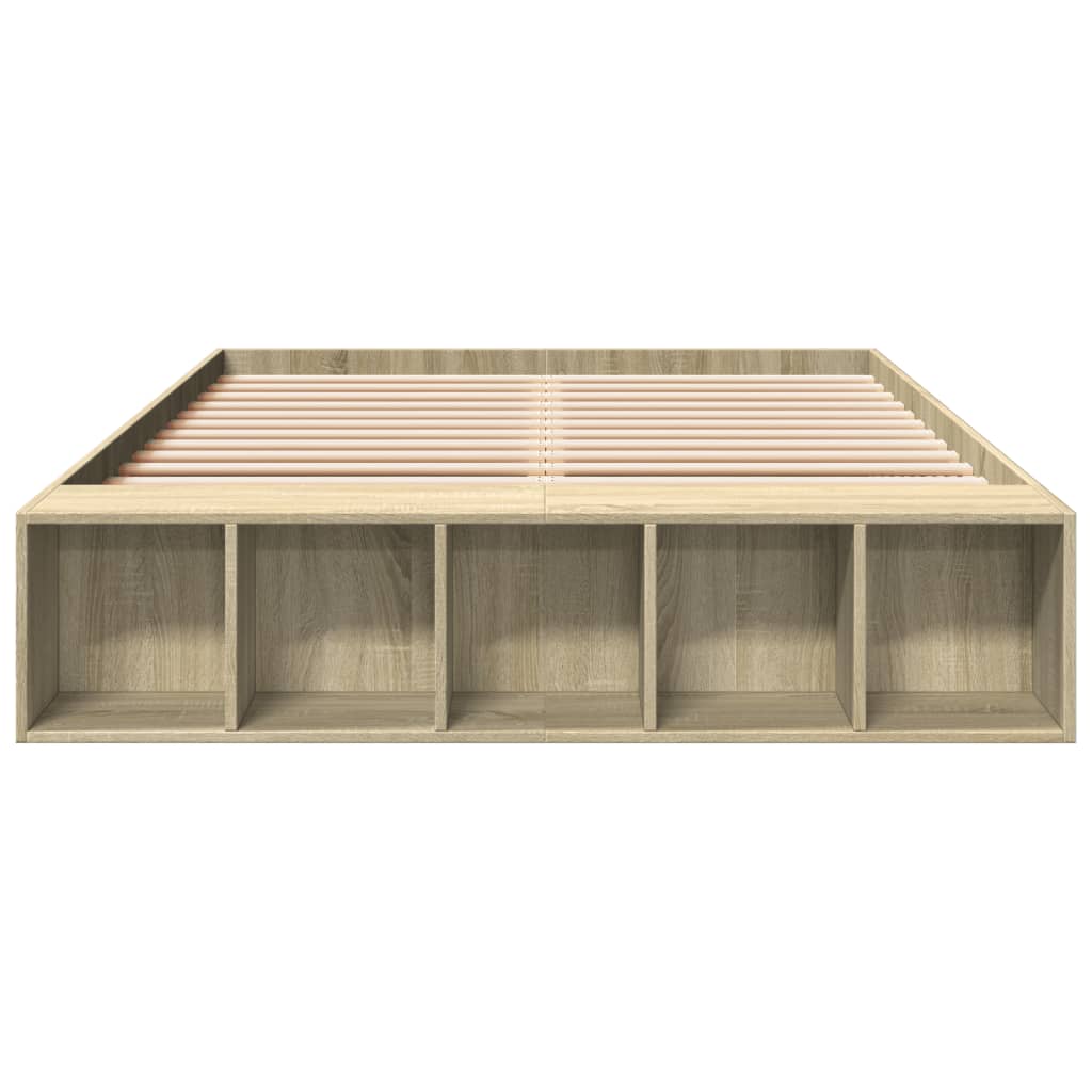 sengestel 120x190 cm konstrueret træ sonoma-eg