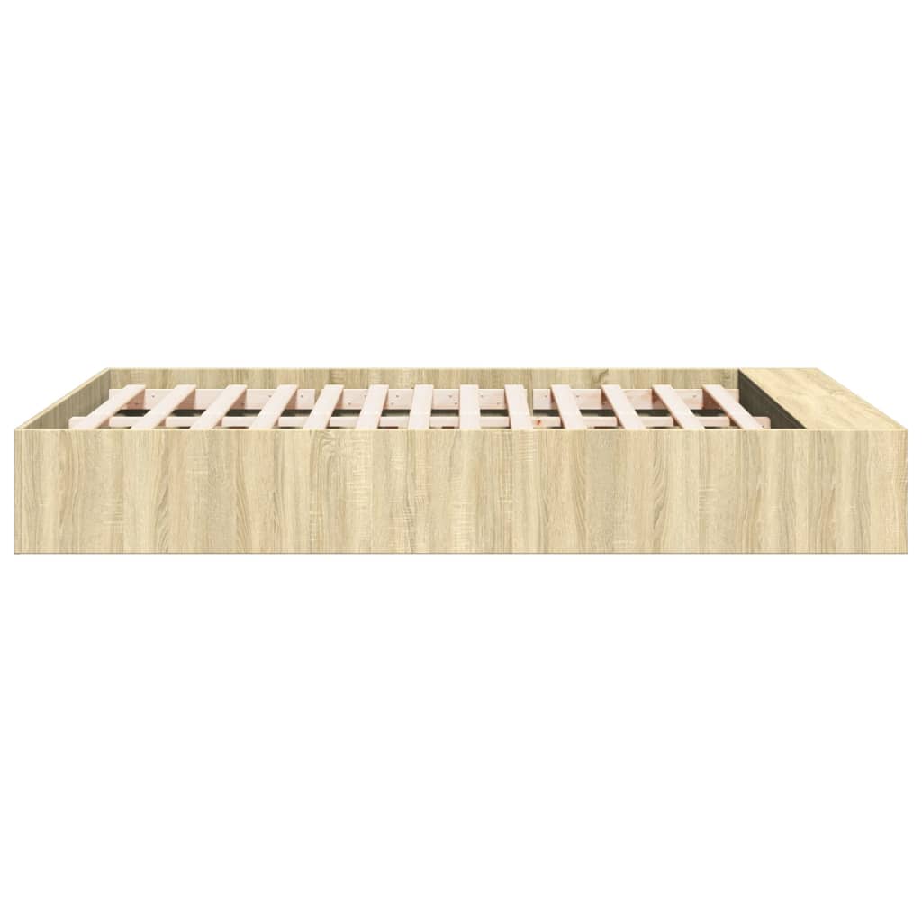 sengestel 120x190 cm konstrueret træ sonoma-eg