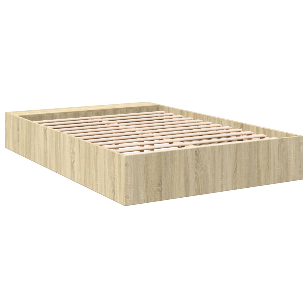 sengestel 120x190 cm konstrueret træ sonoma-eg