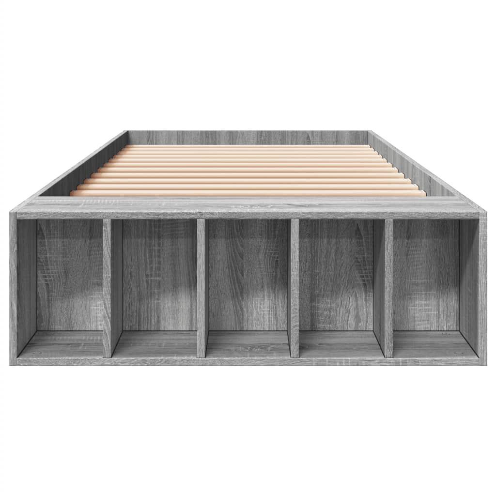 sengeramme 100x200 cm konstrueret træ grå sonoma-eg
